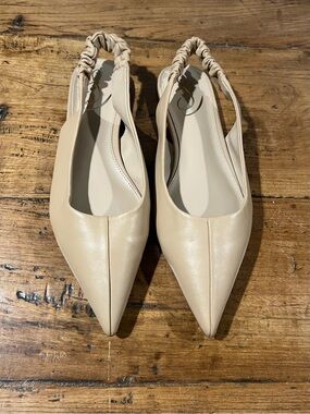 Sam Edelman Nude Pointed Slingback Flats